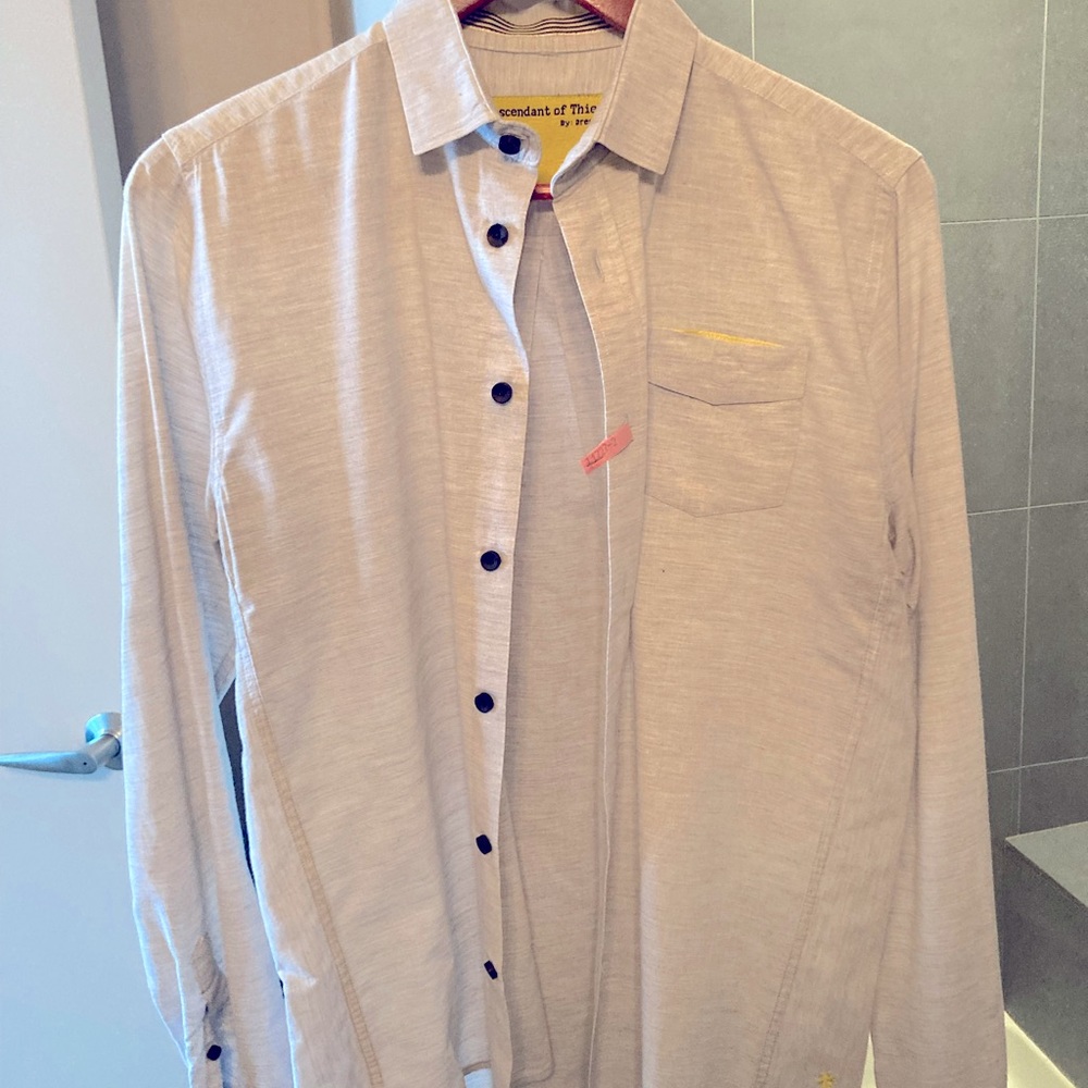 Descendant of Thieves, Slate White, Medium, Men’s LS Shirt
